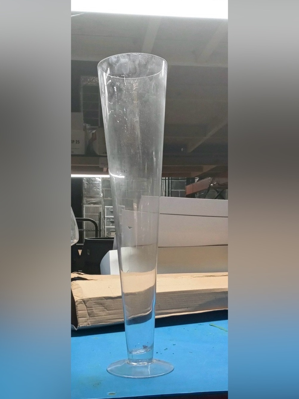 Tall Clear Glass Floor Vase